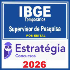 IBGE Temporários (Agente Censitário Supervisor - ACS)  Estratégia 2026 (Pós-Edital)